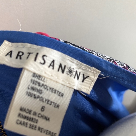 Artisan Ny Blue and Pink Patterned Mini Dress - Picture 6 of 6